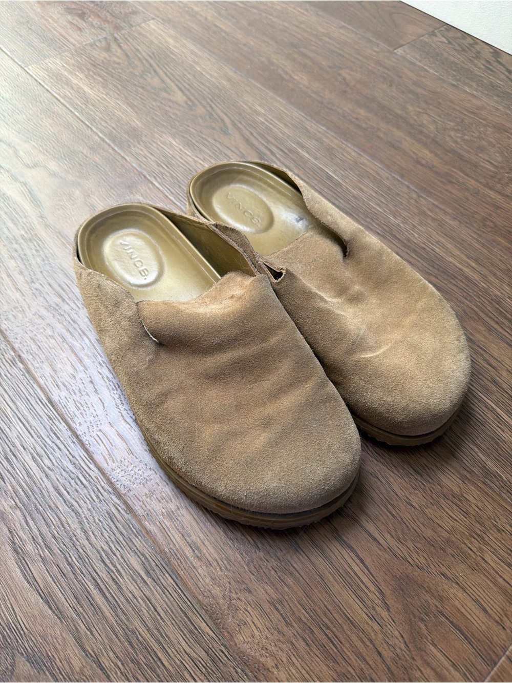 Vince Tan Decker Suede Slip-On Mules